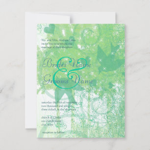 Invitación Boda de Aves Azules y Animales Baratos de Aqua