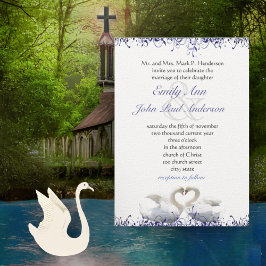 Invitación Boda de Aves de Amo de los Cisne Azules