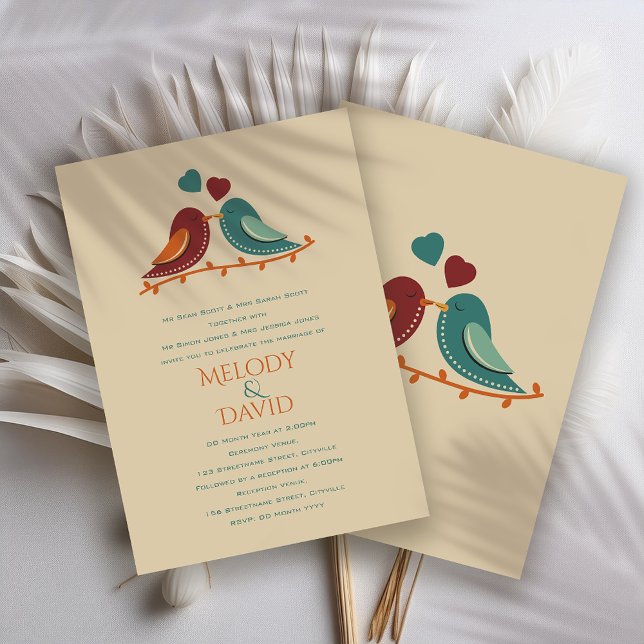 Invitación Boda de Aves de Amor (Subido por el creador)