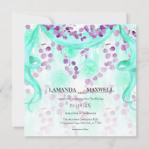 Boda de ayuno de cinta Verde azulada floral