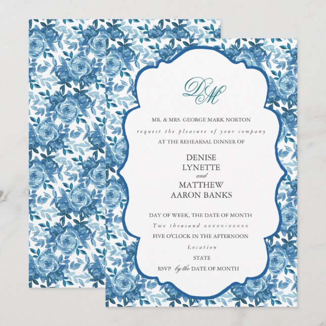 Invitación Boda de Azúcar Hilada y Paracaidista Azul Ensayo (Anverso / Reverso)