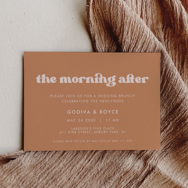 Invitación Boda de azúcar marrón retro elegante Brunch (Subido por el creador)