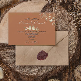 Invitación Boda de Azul Marino y Terracota