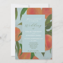 Invitación Boda de Azul Pálido y Melocotones