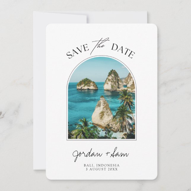 Invitación Boda de Bali, Indonesia, Bali Photo Save the Date (Anverso)