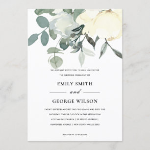 INVITACIÓN BODA DE BALÓN DE COLOR DE AGUA BLANCO DE MARFIL BL