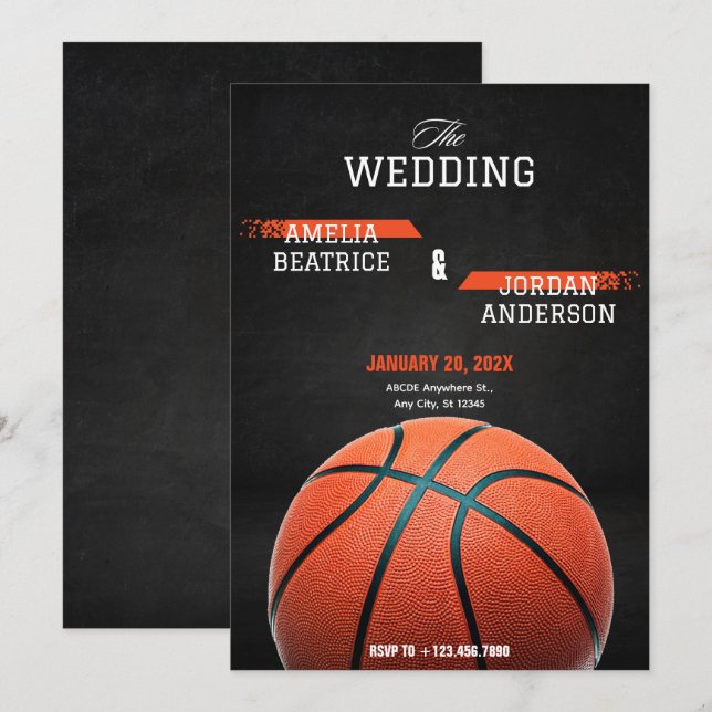 Invitación Boda de baloncesto (Anverso / Reverso)