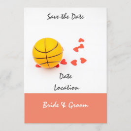 Invitación Boda de baloncesto con corazones rojos de amor