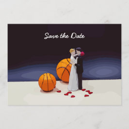 Invitación Boda de baloncesto Save the Date con novio novia