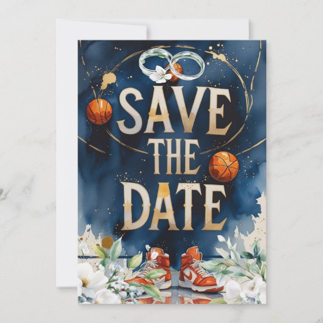 Invitación Boda de baloncesto SAVE THE FATE (Anverso)