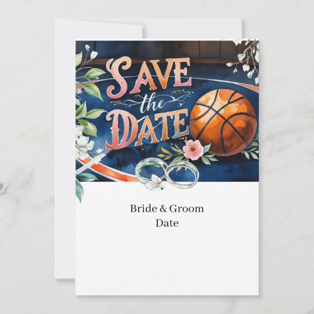 Invitación Boda de baloncesto SAVE THE FATE (Anverso)