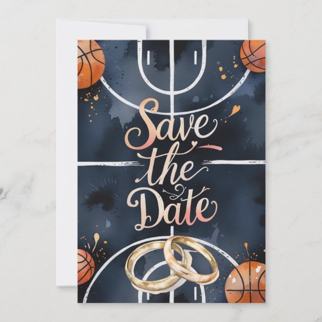 Invitación Boda de baloncesto SAVE THE FATE (Anverso)
