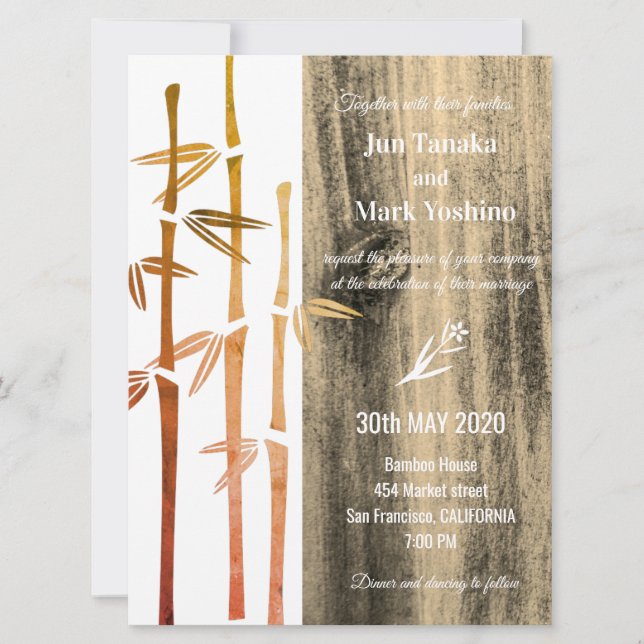 Invitación Boda de Bambú (Anverso)