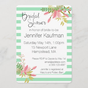 Invitación Boda de banda floral personalizado Bridal Shower