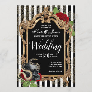 Invitación Boda de banda negra gótica de Victoria