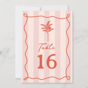 Invitación Boda de banda rosa de árbol de palmas
