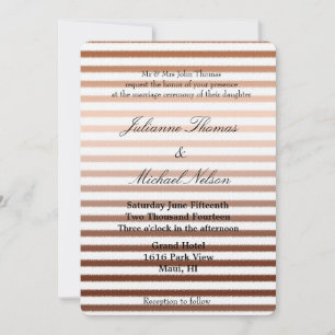 Invitación Boda de bandas de oro de bronce dorado