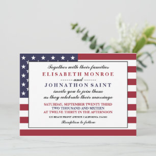 Invitación Boda de Bandera de Estados Unidos