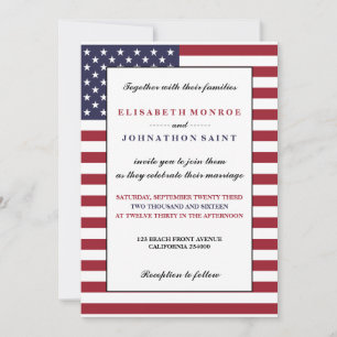 Invitación Boda de Bandera de Estados Unidos