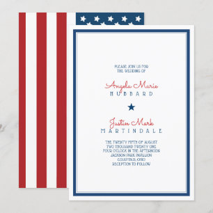 Invitación BODA de bandera patriótica de los Estados Unidos 3