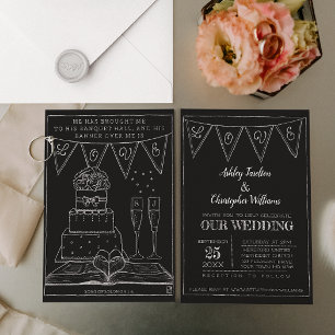 Invitación Boda de banner de Chalk