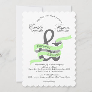 Invitación Boda de banners de cinta siempre verde