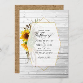 Invitación Boda De Barn De Campo Rústico Geométrico De Giraso