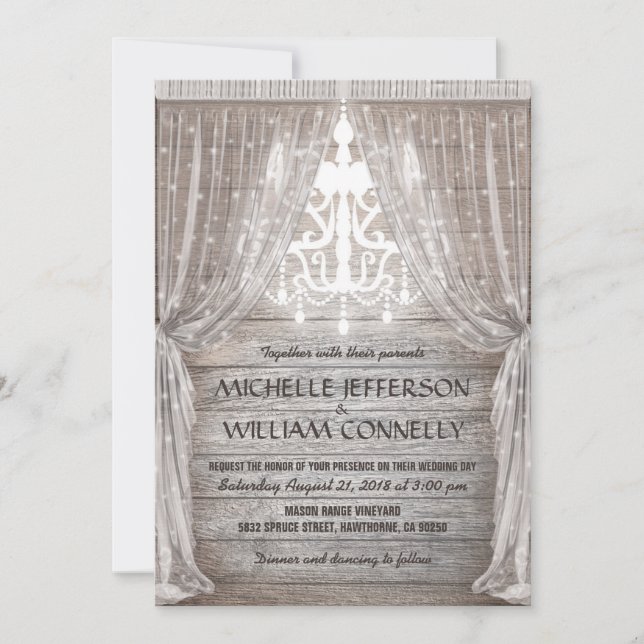 Invitación Boda de Barn Drapery (Anverso)