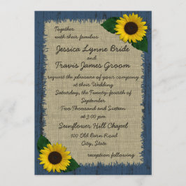 Invitación Boda de Barnwood y Sunflower