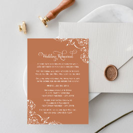 Invitación Boda de barrena de Terracota vintage Cena