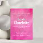 Invitación Boda de Bat Mitzvah Moderna Rosa Acuarela<br><div class="desc">Este diseño establece un tono confiado y alegre para una celebración moderna de Bat Mitzvah. El vibrante color rosa y la tipografía limpia se sienten elevados y significativos, manteniendo el enfoque en el invitado de honor. Una hermosa opción para familias que buscan algo pulido, actual y fácil de coordinar con...</div>