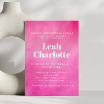 Boda de Bat Mitzvah Moderna Rosa Acuarela
