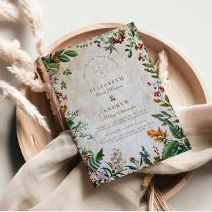 Invitación Boda de baya botánica colorida
