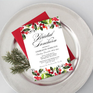 Invitación Boda de bayas de acebo festivas de vacaciones Brid