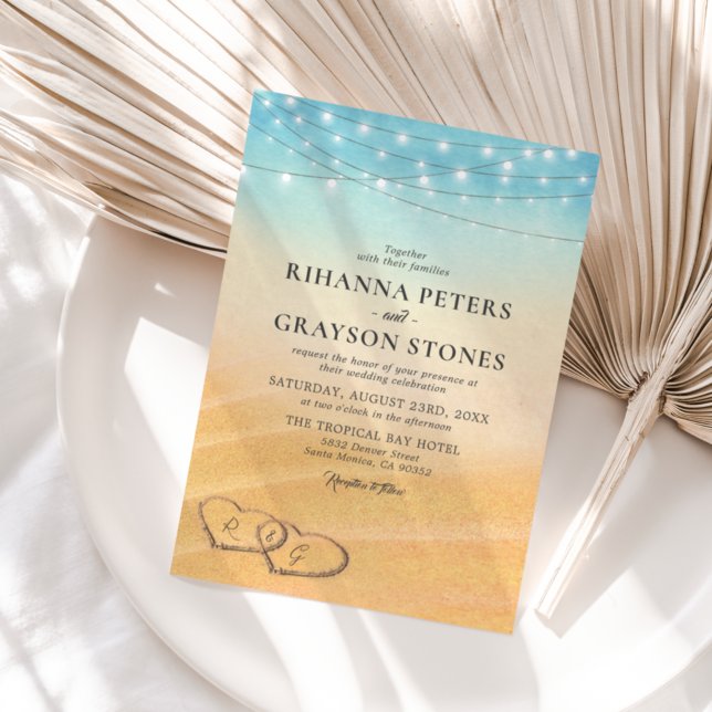 Invitación Boda de Beach Heart Shore (Subido por el creador)