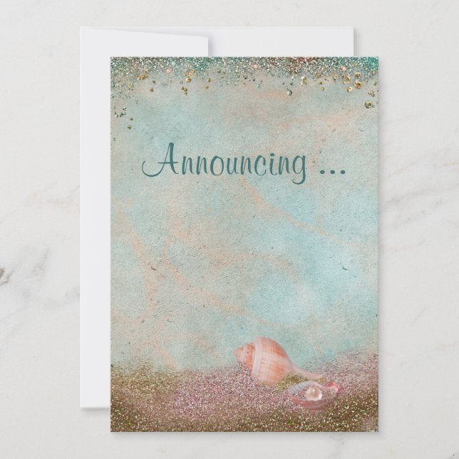 Invitación Boda de Beach Seashells (Anverso)