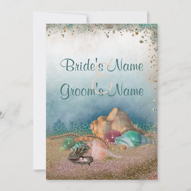 Invitación Boda de Beach Seashells (Anverso)