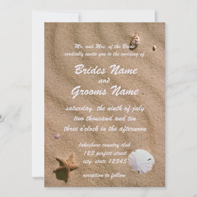 Invitación Boda de Beach Serenity (Anverso)