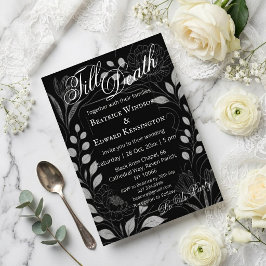 Invitación Boda de Begonia de Rosa Gótica Hasta que la Muerte
