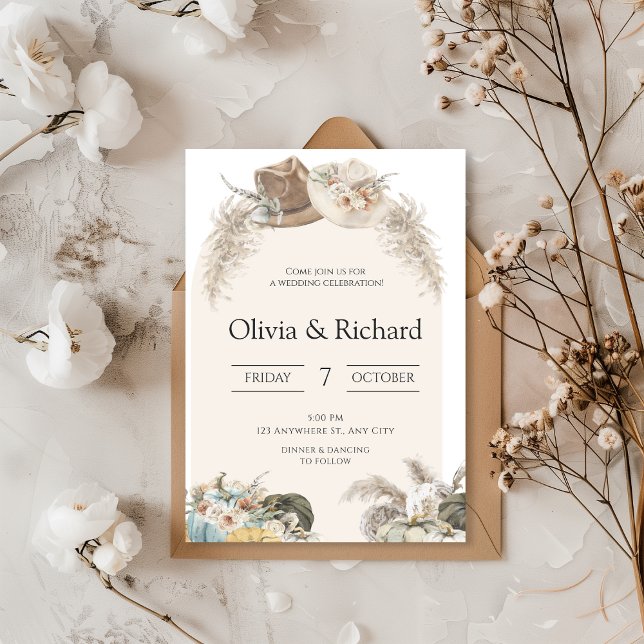 Invitación Boda de Beige Boho Floral (Subido por el creador)
