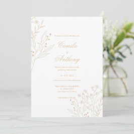 Invitación Boda de Beige Corner Floral Boho