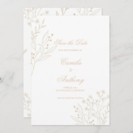 Invitación Boda de Beige Corner Floral Boho