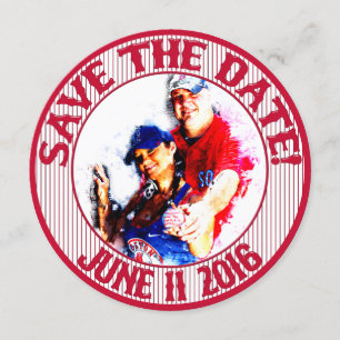 Invitación Boda de béisbol Aviso de Guardar la Fecha-HOWARD, 