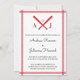 Invitación Boda de béisbol con monograma