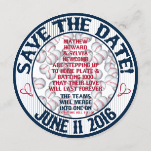 Invitación Boda de béisbol Save-The Date-HOWARD,Opción 2