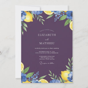 Invitación Boda de Berenjena Limón y Frutas del Bosque