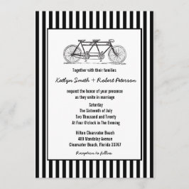 Invitación Boda de bicicletas rusticas retro tándem