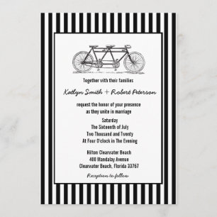 Invitación Boda de bicicletas rusticas retro tándem