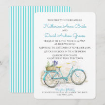 Boda de bicicletas Vintage de Watercolor Country
