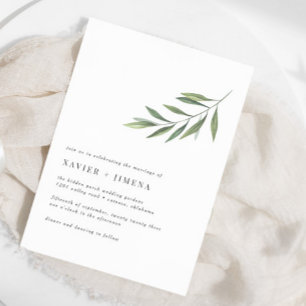 Invitación Boda de bifurcación Oleícola Moderno Ultra-Minimal